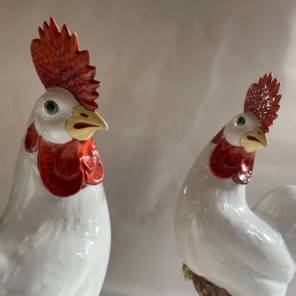 A Pair Of Chinese Export Roosters